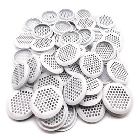 50Pcs Air Vents 53mm Circular Soffit Vent Stainless Steel Round Vent Mesh Hole Louver for Kitchen Bathroom Cabinet Wardrobe (White)