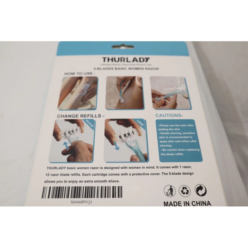 THURLADY 5 BLADES 12 COUNT LADIES RAZORS - NEW *