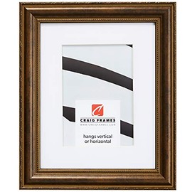 Craig Frames Victoria, 5 x 7 Inch Ornate Bronze Picture Frame Matted to Display a 4 x 6 Inch Photo