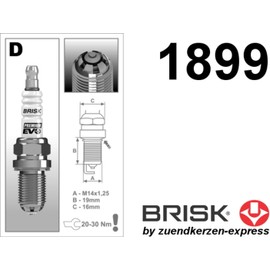 BRISK Premium EVO DR17SXC 1899 Spark Plugs (Pack of 4)