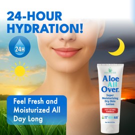 Miracle of Aloe Aloe All Over Super Moisturizing Dry Skin Lotion (3-Pack, 1 oz) - Made with 72% UltraAloe Aloe Vera Gel. Safe for Everyone: Men, Women, Kids. Restores Dry Skin Fast