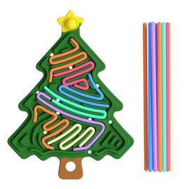 Sensory Activity Board- Silicone Fidget Toys for Stress and Anxiety Relief, ADHD Autism Sensory Toys for Kids 3+ & Adults, Fidget Pads, Stocking Stuffers Gift for Kids (Rectangle Dark Green)