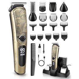 Ufree Gifts for Men, Beard Trimmer with Charging Stand, IPX7 Waterproof Electric Razor Shavers for Men, Clippers for Hair Cutting, Mens Grooming Kit for Mustache Nose Facial Body