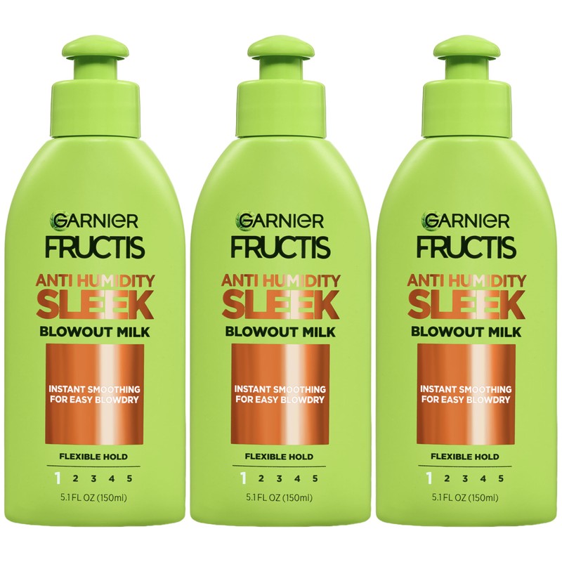 Garnier Hair Care Fructis Style Anti-Humidity Smoothing Milk, 3 Count