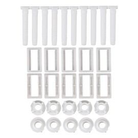 BQLZR White Universal Toilet Seat Hinge Bolt Screw Set Easy Fitting Bath Bathroom Repair Kit Pack of 5