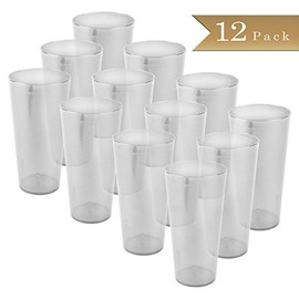 Set of 12 - TrueCraftware Clear Plastic Tumblers - 16 oz - Break-Resistant