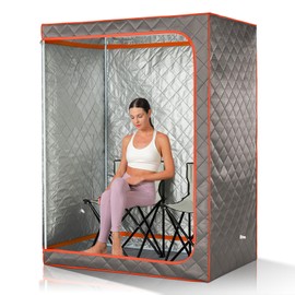 TaTalife Portable Steam Sauna, 2 Person Sauna Tent, Full Size Double Sauna, 1 or 2 Person Foldable Home Sauna, Full Body Sauna, Includes 2 Portable Sauna Chairs