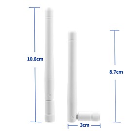 Bingfu WLAN Antenne Dualband 2,4 GHz 5 GHz 3dBi MIMO RP-SMA Stecker Bluetooth Antenne für WLAN-Router Drahtlose Netzwerkkarte USB-Adapter Sicherheit IP-Kamera Videoüberwachung Monitor, Weiß, 2-Stück