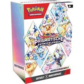 Pokémon Trading Card Game: Crimson & Purple Booster Bundle, Prismatic Evolutions (6 Booster Packs)