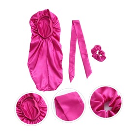 Minkissy 9pcs Satin Bonnet Set for Women Elastic Band Hair Cap for Sleeping Long Hair Protection Soft and Smooth Comfortable Nightwear Accessory