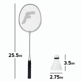 Franklin Sports Badminton Racket and Shuttlecock Set - Includes (4) Rackets, (4) Shuttlecocks with Carry Bag