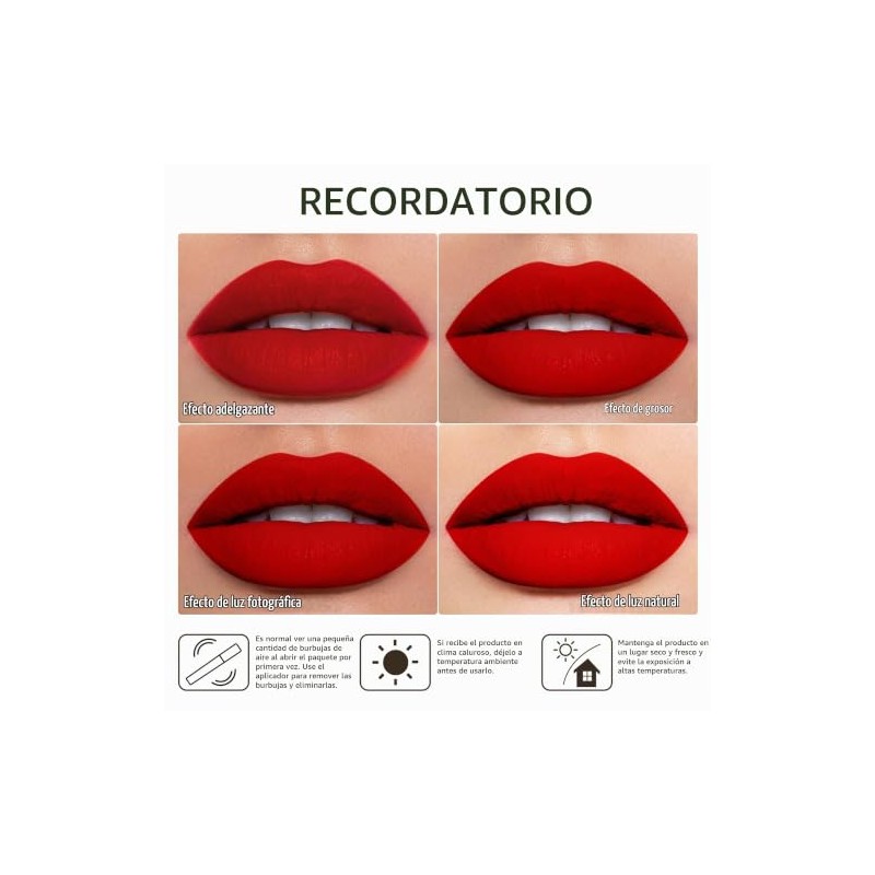 DE'MUMU- Lápiz labial negro mate para mujer, lápiz labial de