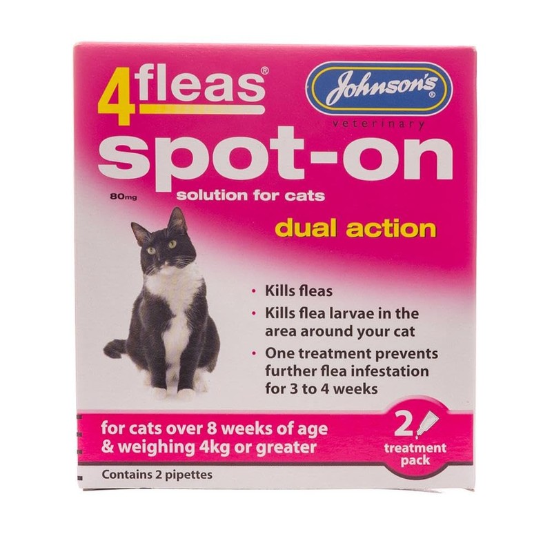 JOHNSONS 4FLEAS CAT - DUEL ACTION SPOT ON - +8