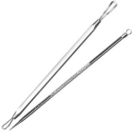 SYGELER Professional Stainless Steel Blackhead Remover Tool - Acne/Pimple Extractor Kit, Painless Blemish Removal for Face, Nose & T-Zone (2Pcs)