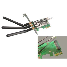 KALEA-INFORMATIQUE Mini PCI Express to PCI Express Adapter to insert a MiniPCIe card into a PCIe slot with antennas for use with wireless cards
