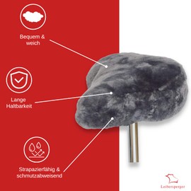 Leibersperger-Felle Bicycle Saddle Cover Made of High-Quality Lambskin Size M - Suitable for All Seasons - Easy to Install - Universal Fit - Very Easy to Clean (Dove Blue)