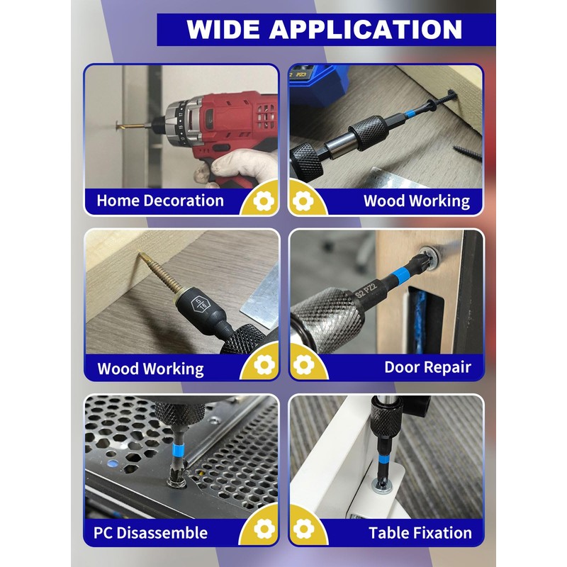 JEFE HEX 48pcs Impact Screwdriver Bit Set, HSS Titanium Coated