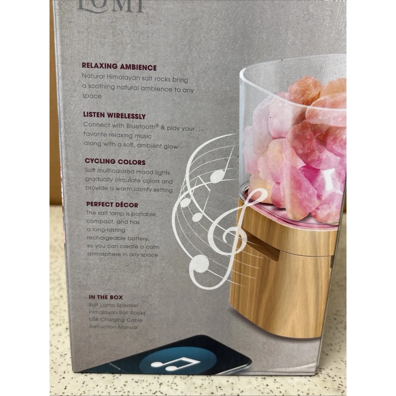 Lomi Himalayan Salt Lamp Wireless Bluetooth Speaker - Multicolor Lights