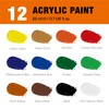 24pcs Acrylic Paint Set,Including 12 x 22 ml Rich Pigmented