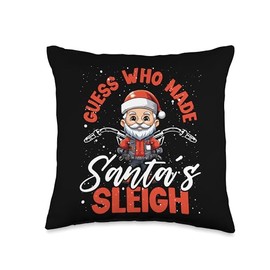 Guess Who Made Santa's Sleigh Welder Steelworker Christmas Welder Welding Santa Claus Steelworker Xmas Throw Pillow, 16x16, Multicolor