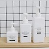 Stylish Refillable Shampoo & Conditioner Dispenser Bottle for Bathroom Decor Label: English Accent (White) 4ea