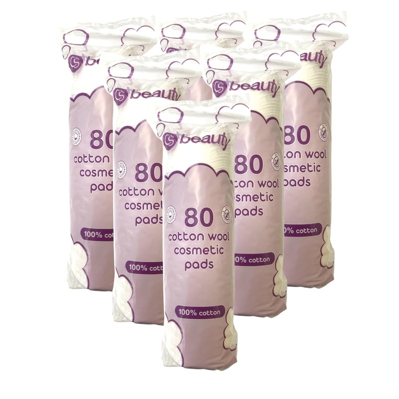 CS Beauty 480 Cotton Wool Round Cosmetic Pads, 100% Cotton