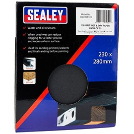 Sealey WD2328120 Wet & Dry Paper 230 x 280mm 120Grit Pack of 25