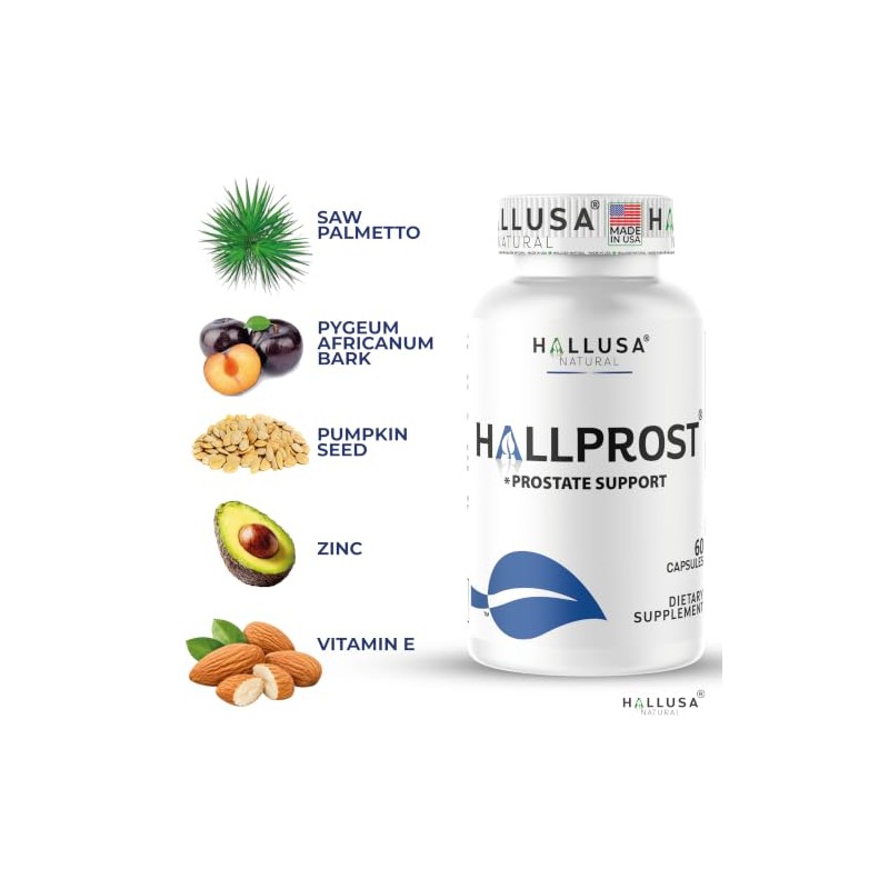 Hallusa Natural HALLPROST Próstata Inflamada Prostatitis Pastillas para la próstata,