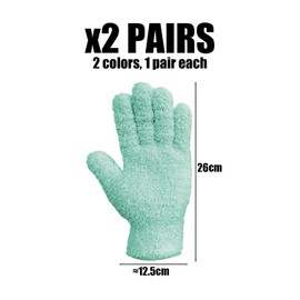 2 Pairs of Dust Removal Gloves, Dust Removal Gloves for House Cleaning, Plant Dust Removal Gloves, Absorbent Microfibre Gloves, Reusable Cleaning Gloves
