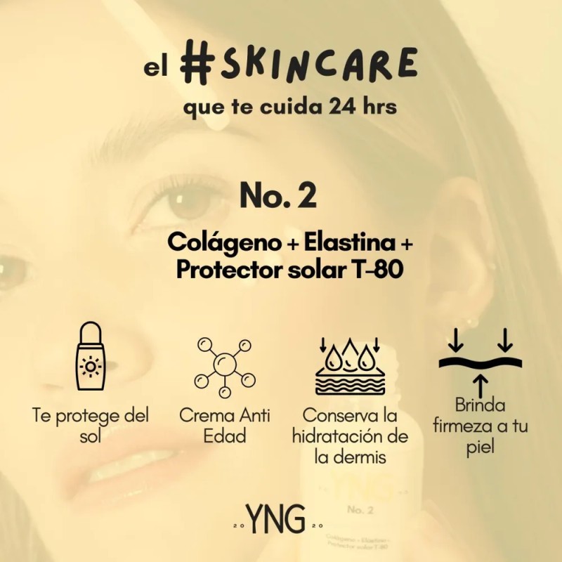 Yng 2 Crema Facial Colágeno + Elastina + Protector Solar