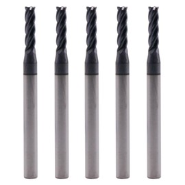 BestParts High Performance 5Pcs 3/32" Solid Carbide Square End Mills, AlTiN Coated, 4 Flute, 30 Degree Helix, 3/32" Cutting Diameter, 1/8" Shank Diameter, 3/8" Length of Cut, 1-1/2" Overall Length