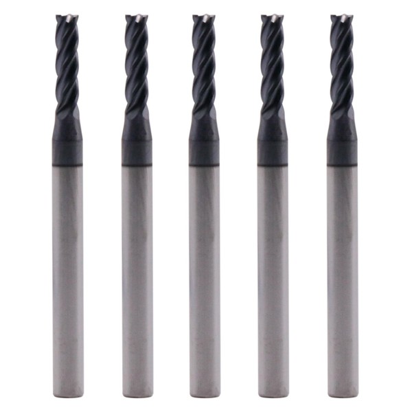 BestParts High Performance 5Pcs 3/32" Solid Carbide Square End Mills,