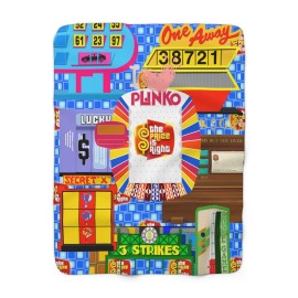 cccraftopianj The Price is Right Games Sherpa Fleece Blankets  - 50" × 60"