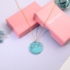 Turquoise Disc Pendant Necklace with Gold-Plated Chain, Boho Style, Handmade