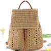 Goclothod Fashion Straw Backpack for Women Drawstring Shoulder Bag Bohemian