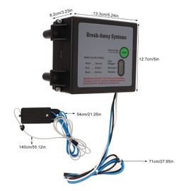 Trailer Electric Brakes Breakaway Kit 12V LED Test Break Away System Kit Universal for Vehicle