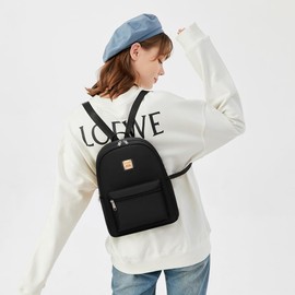 Cusangel Black Small Backpack purse for Women, Mini Backpack Purse for Women Girls,Fashion Backpack Birthday Day Mothers Day Gifts etc,Ladies Shoulder Bag with Water Bottle Pockets