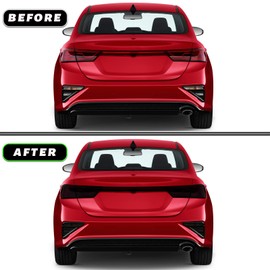 Precut Vinyl Overlay Tint Kit Film Fit for Kia Forte 2019 2020 2021 Taillights Reflector Light with Gloss Dark Smoke Wrap Cover Vinyl Decals Exterior Parts and Accessories