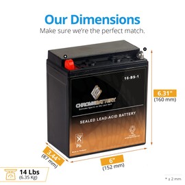 YTX16-BS-1 ATV Battery for Suzuki LT-F500F QuadRunner 500CC 98-'02