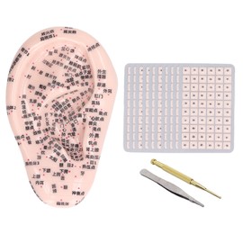 17cm Ear Point Probe 600pcs Auricular Patches Silicone Ear Model Telescopic Probe Tweezers
