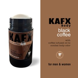 KAFX Body Natural Deodorant for Women and Men - Aluminum-Free, Long-Lasting Odor Protection with Coffee Oil Infusion, Coffee Shop Freshness, 2 Pack, 2.65 oz/75 g