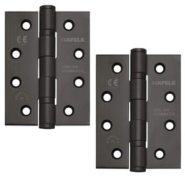 Gedotec Startec DHB3222 Door Hinge Black Matt Hinge Tape for Unfolded Room Doors | Load Capacity up to 120 kg | Stainless Steel Hinge for Wooden Doors | Pack of 2 - Door Hinge Vintage with Screws