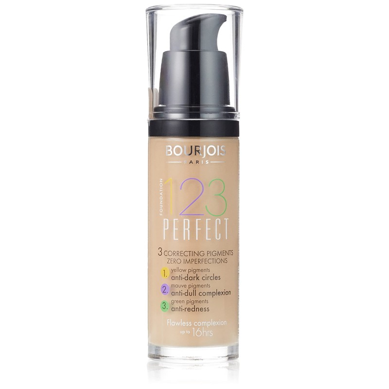 Bourjois 123 Perfect Medium Coverage Liquid Foundation 52 Vanilla, 30