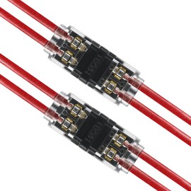 Foccts Pack of 12 T Connectors, Low Voltage T Tap Cable Connectors, No Need to Wrap Insulation Tape, Waterproof and Dustproof for Branching in Wires, Connection Cable Required
