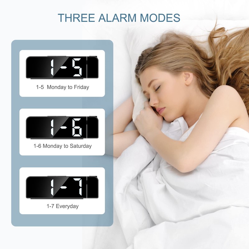 Ankilo 180° Projection Alarm Clock, Newest Alarm Clock Bedside with