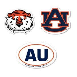 Large Auto Magnets, 3 Pack Durable Magnets. Size: Two 6" and One 3" Magnet (Auburn Tigers)