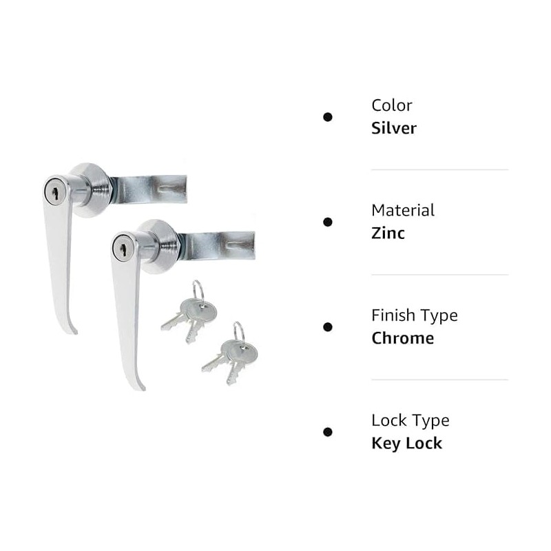 Nicerity 2 Pcs Chrome Zinc Alloy Handle Cabinet Locks, Distribution