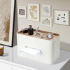GORESE Cosmetic Tissue Box with Tray, Leather Tissue Box, Paper