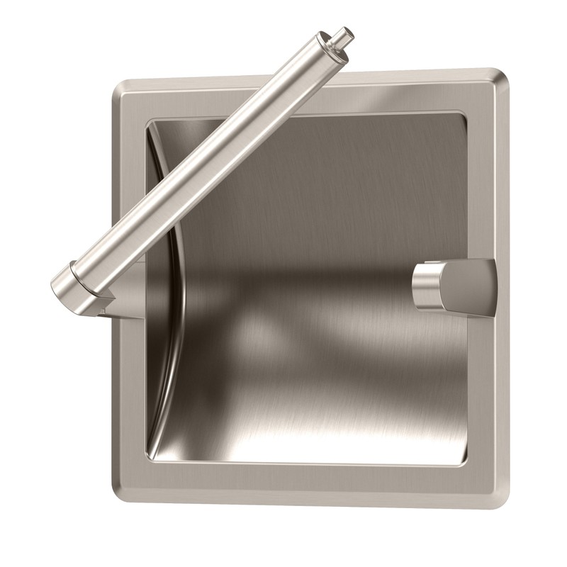 Gatco 751 Recessed Pivoting Toilet Paper Holder, Wall Mounted, Heavy