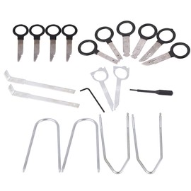 Qiilu Universal Removal Tool, 20 Pieces Universal Car Audio Stereo Radio Removal Key Tools Set for Installation and Removal
